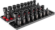 TEKTON 3/8 Inch Drive Universal Joint Impact Socket, 34-Piece | SID97201