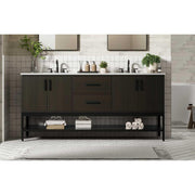 Elegant Kitchen and Bath 72" Double Bathroom Vanity in Mocha Brown by Elegant Lighting – 22" H x 72" W, Wood, Mocha Brown, Model VF60772DMMB