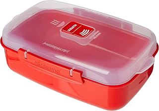 Sistema Microwave Cookware Rectangular Bowl, 41.6 Ounce/ 5.2 Cup, Red