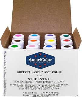 Food Coloring AmeriColor Student - Kit 12 .75 Ounce Bottles Soft Gel Paste Colors