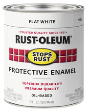 Rust-Oleum Flat White / 32 Fl Oz (Pack of 1) / Brush on Paint Interior & Exterior House Paint