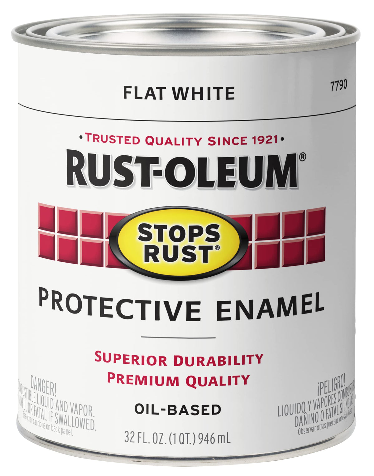 Rust-Oleum Flat White / 32 Fl Oz (Pack of 1) / Brush on Paint Interior & Exterior House Paint