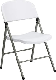 Flash Furniture Plastic Folding Chair, White | 330 LB Capacity, Lightweight, Easy Storage