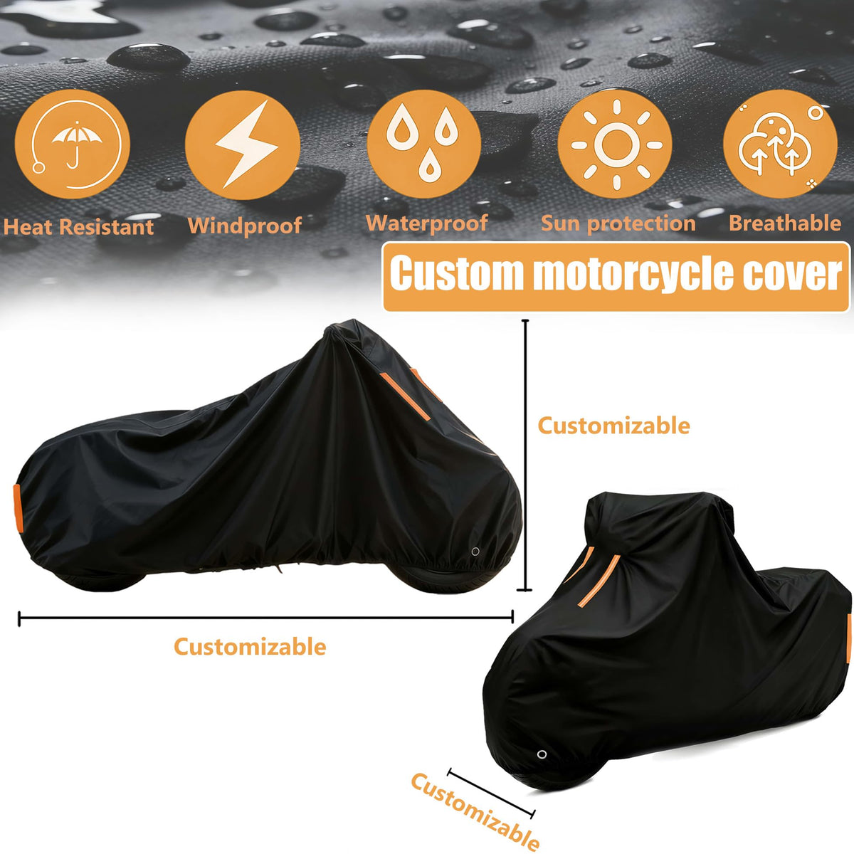 Motorbike Cover for Cobra CX50SRX FWE丨All Season Waterproof Motorcycle Cover Anti Ice 300D Oxford Anti Snow Scooter Moped Covers with Storage Bag by Generic – Model Rich-CA-34