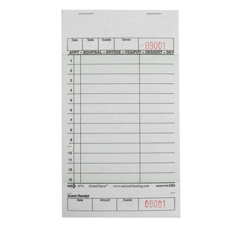 National Checking Company Guest Check Board - 1 Part Green by NCCO – Pack of 2500, Model G4774SP