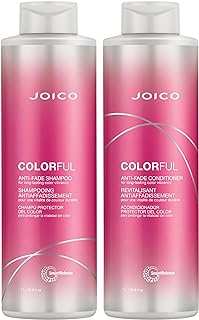 Joico Colorful Anti-Fade Shampoo and Conditioner | For Color-Treated Hair | Preserve Hair Color & Vibrancy Long-Term | Boost Shine & Reduce Breakage | With Camellia Oil & Pomegranate Extract