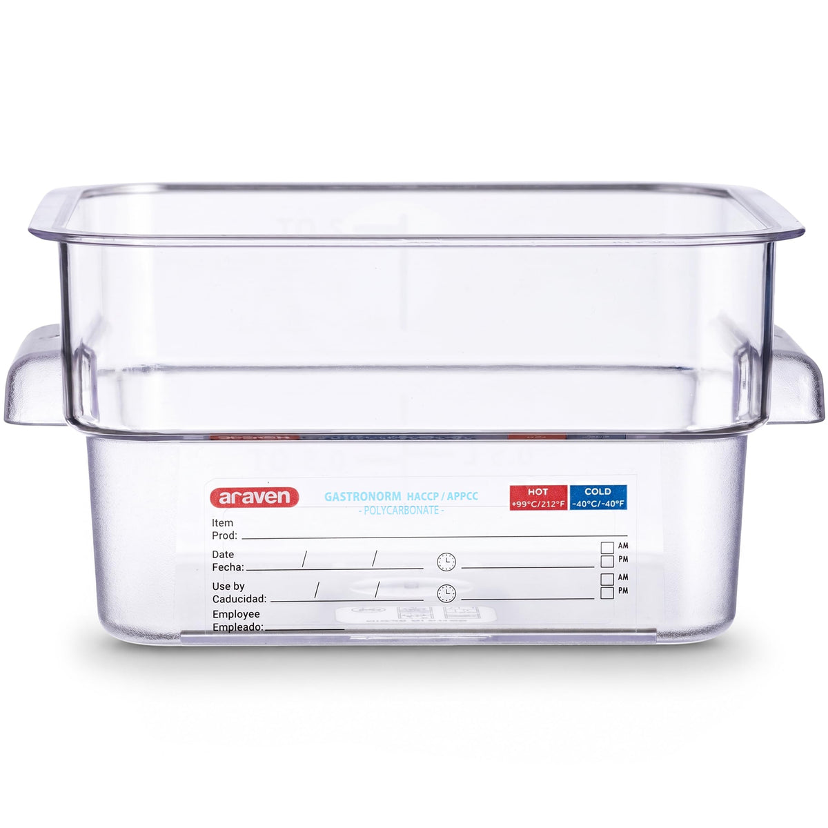 Polycarbonate Square Food Container by Araven – 2 qt, 0.68 cubic_feet, Polycarbonate (PC), Clear, Model 91900