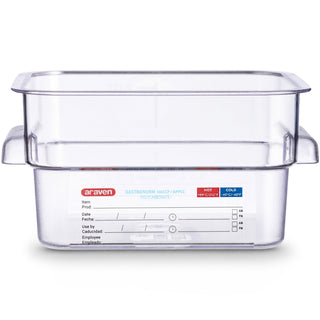 Polycarbonate Square Food Container by Araven – 2 qt, 0.68 cubic_feet, Polycarbonate (PC), Clear, Model 91900