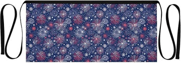 Independence Day Fireworks 3-Pocket Server Apron Professional Waist Apron for Waitress, Bartender & Restaurants, Water-Resistant Half Apron for Men Women