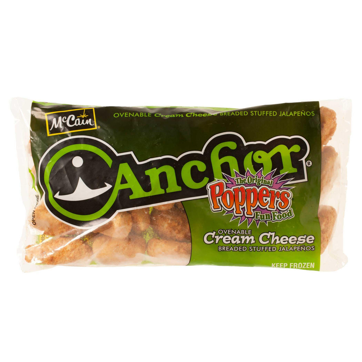 Poppers Breaded Ovenable Cream Cheese Stuffed Jalapeno - Appetizer by McCain – 2 Pounds, Pack of 6