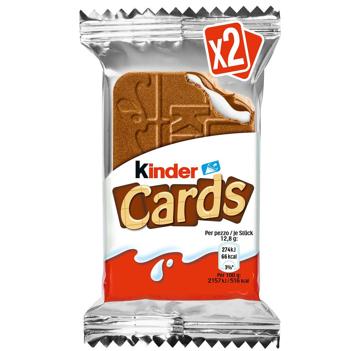 Cards, Chocolate Snack Bars, 2 Packs, 128g Each by Kinder – 4.5 Ounce (Pack of 2), Pack of 2, Model 6584