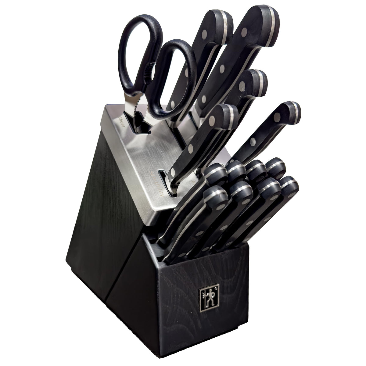Classic 15-pc Self-Sharpening Knife Block Set by HENCKELS – 15-pc, Black, Model 1028194