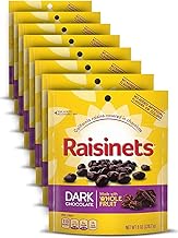 Raisinets, Dark Chocolate Covered California Raisins, 8.0 oz Resealable Bag, Bulk 8 pack