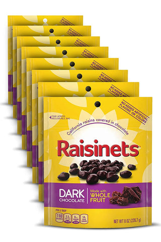 Dark Chocolate Covered Raisins by Raisinets – 8 Ounce (Pack of 8), Dark Chocolate, Pack of 8