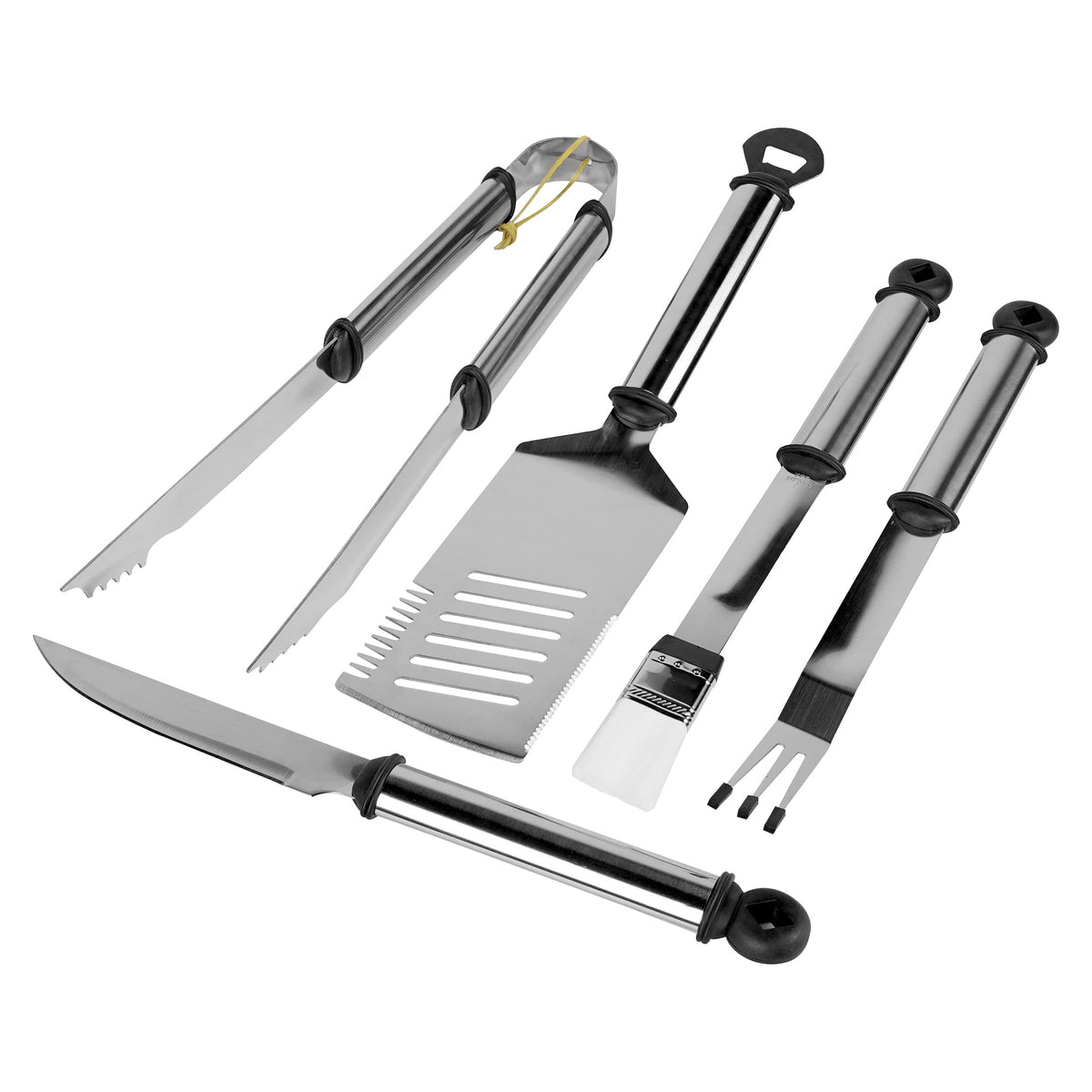 5-Piece Stainless Handle Barbeque Tool Set by Mr. Bar-B-Q – Stainless Steel, Model 02147Y