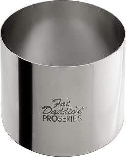 Fat Daddio's SSRD-27520 Stainless Steel Round Cake and Pastry Ring, 2.75 x 2 Inch, Silver