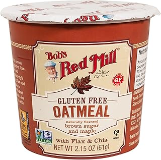 Bob's Red Mill Maple Brown Sugar Oatmeal Cup, 1 cup (Pack of 1) - Non GMO, Gluten Free, Whole Grain, Kosher