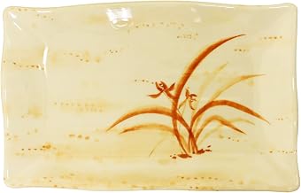 Thunder Group Gold orchid melamine dinnerware collection 15 1/2" x 10 3/4" wave rectangular plate, comes in dozen