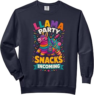 Llama Party Snacks Incoming Fiesta Celebration Comfort Colors Adult Sweatshirt