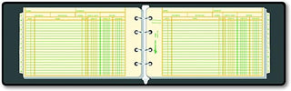 Rediform 63453 1" 4-Ring Ledger Binder with 100 Mini-Ledger Sheets and A-Z Index, 5" x 8.5" (Black)