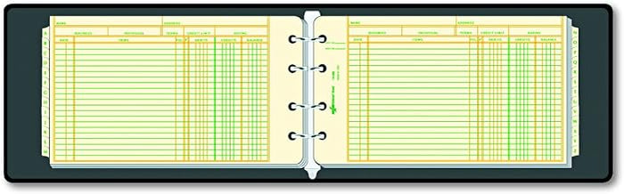 Rediform 63453 1" 4-Ring Ledger Binder with 100 Mini-Ledger Sheets and A-Z Index, 5" x 8.5" (Black)