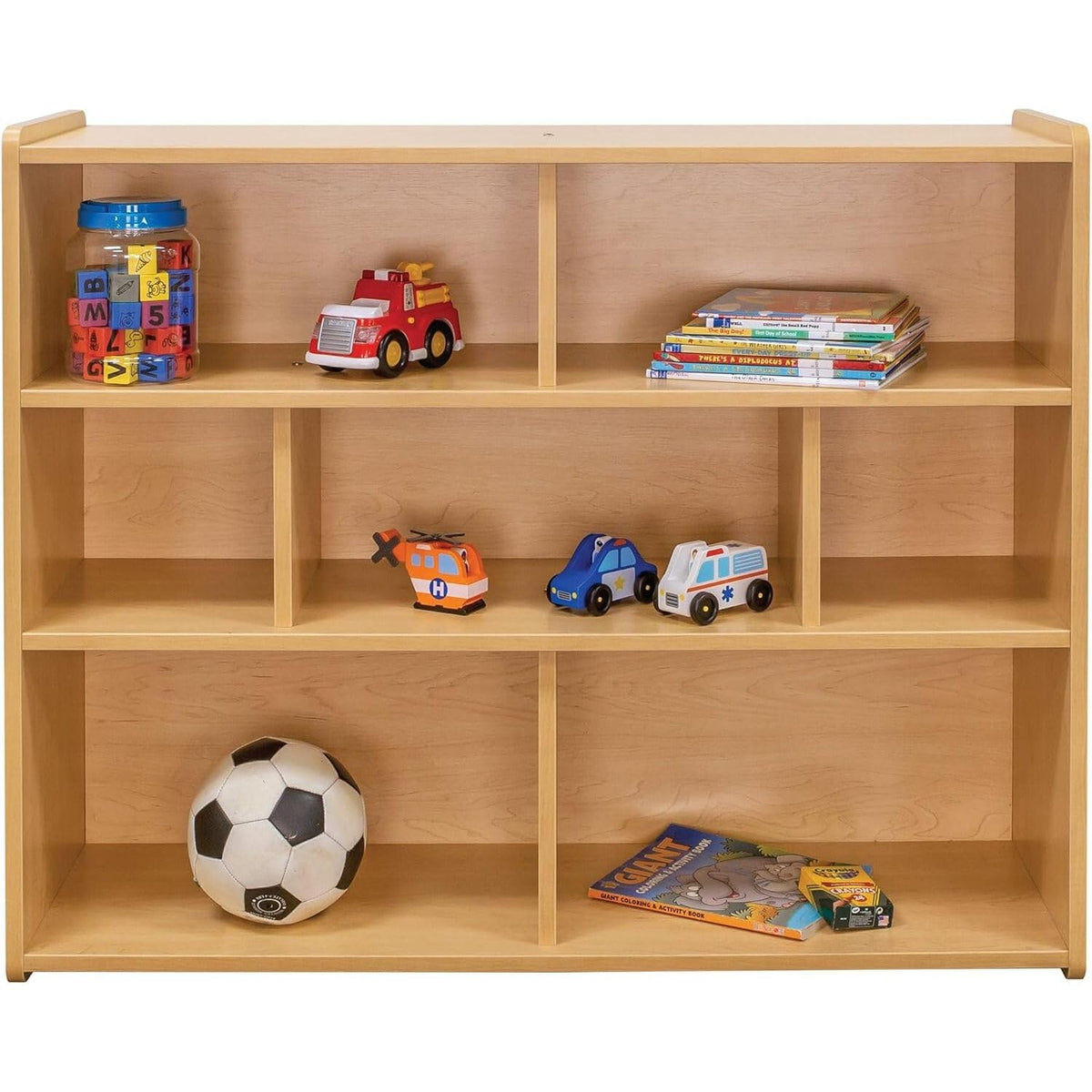 46" Wood Composite School Age Compartment Storage in Maple by Tot Mate – 30.08"H x 46"W x 14.8"D, Wood, Maple, Model TM2206R.0577