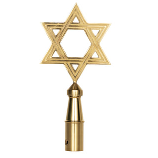 Frf Flag Brass Star of David Finial, 1-Inch Diameter, Gold