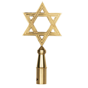 Frf Flag Brass Star of David Finial, 1-Inch Diameter, Gold