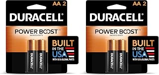 DURACELL Coppertop AA Batteries with Power Boost Ingredients, 2 Count Pack Double A Battery with Long-Lasting Power, Alkaline AA Battery for Household and Office Devices (Pack of 2)