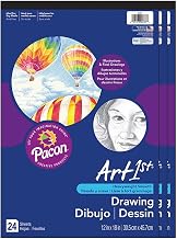 Drawing Paper Pad, Heavyweight, 12" x 18", 24 Sheets, Pack of 3