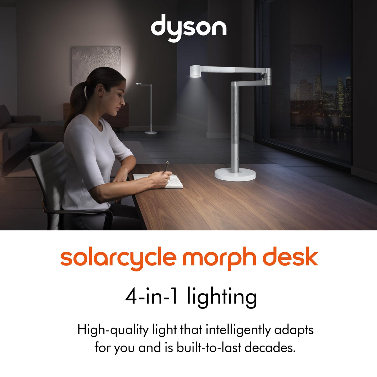 Solarcycle Morph™ Desk Light CD by Dyson – Large, Metal, White, Model 292214-01