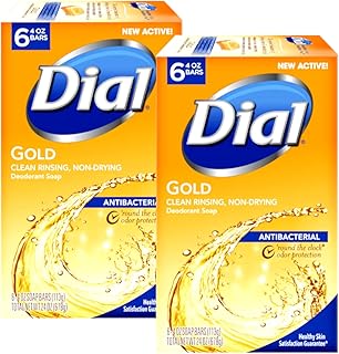 Dial Antibacterial Soap Bar, Gold, 6 Count (Pack of 2)
