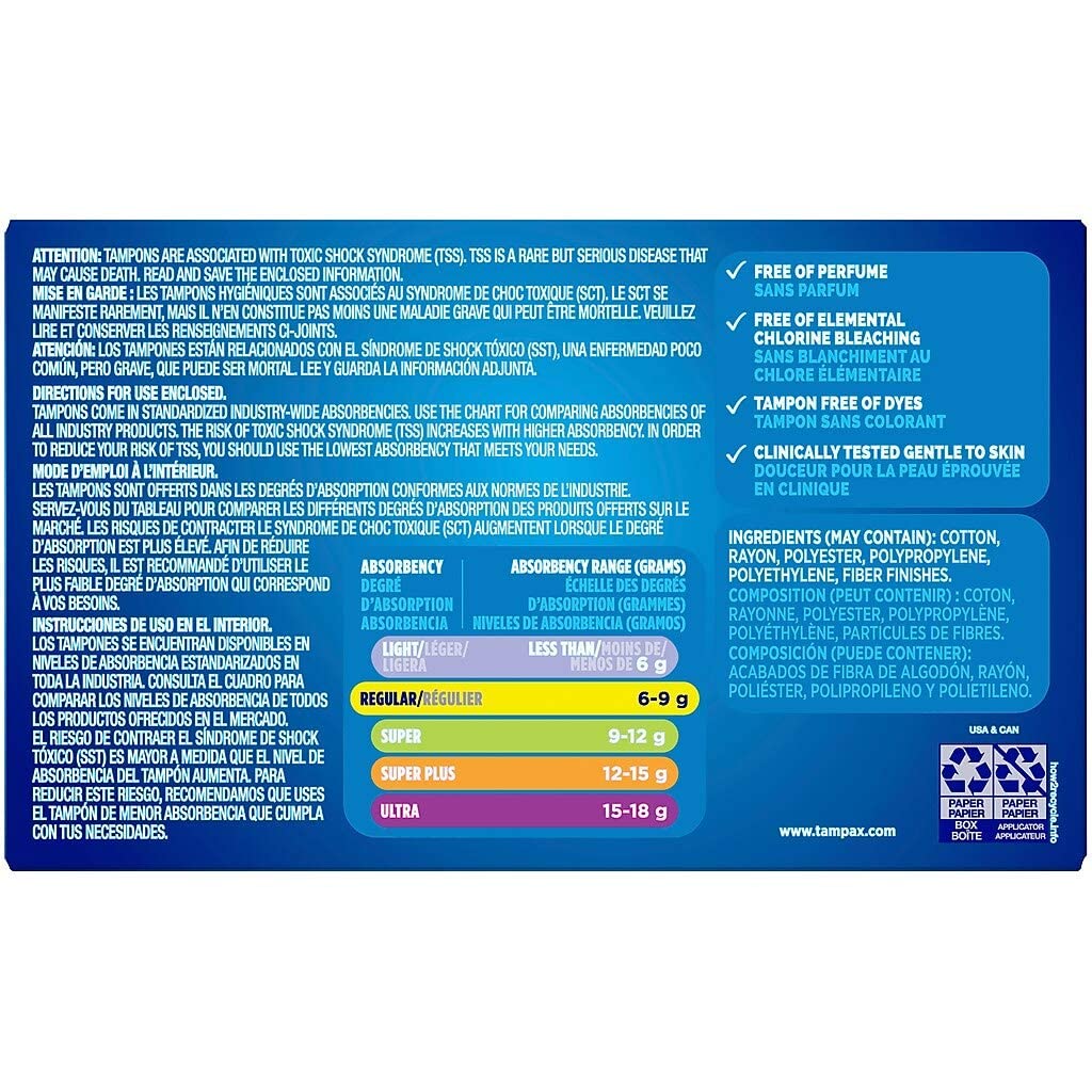 Regular Tampons with Flushable Cardboard Applicator - Regular - 10 ct by Tampax – Cardboard, Model 7301020831