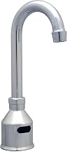 BK Resources Hands Free Electronic Sensor Faucet, NSF, Heavy Duty, Deck Mounted, 3 1/2" Gooseneck Spout, Chrome Finish, Battery or Plug-in Power Options