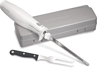 Electric Knife Set for Carving Meats by Hamilton Beach – 10", Metal, White, Model 74250R