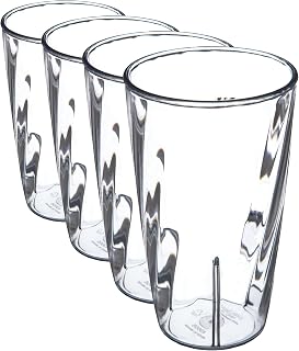 Carlisle FoodService Products Plastic Tumbler with Swirl Design for Home and Restaurant, Polycarbonate, 12 Ounces, Clear (Pack of 4)