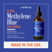 Methylene Blue 0.5% Liquid by PureGood – 2 Ounces, 60.0 milliliters, Glass, Amber, Model PG 1036