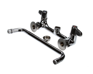 Wall Mount Faucet with 8" Centers and 12" Swivel Nozzle by T&S Brass – Brass, Multicolor, Model 5F-8WLX12
