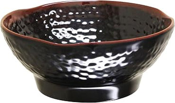 Thunder Group Tenmoku melamine dinnerware collection 24 oz, 6 1/2" wave soup bowl, comes in dozen