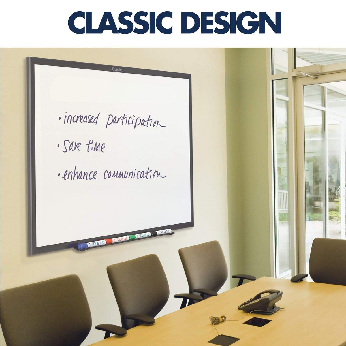 Quartet Black / 36"W x 24"H / Black Frame Dry Erase Boards