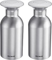 Westmark 2 Omega Gastro Salt Shakers - Practical Spice Shaker for Catering and Commercial Kitchen, Also Suitable for Sugar, Salt Jar with Lid - Stainless Steel, 650 ml