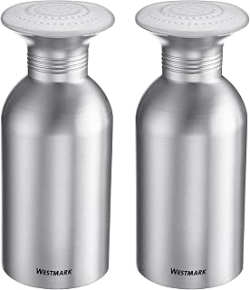 Westmark 2 Omega Gastro Salt Shakers - Practical Spice Shaker for Catering and Commercial Kitchen, Also Suitable for Sugar, Salt Jar with Lid - Stainless Steel, 650 ml