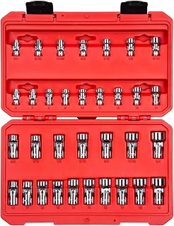 TEKTON 1/4, 3/8 Inch Drive Universal Joint Socket Set, 33-Piece | SHD99301