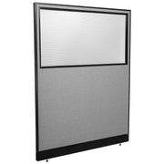 60-1/4"W x 76" H Office Partition Panel with Partial Window & Raceway by Global Industrial – Alloy Steel, Grey, Model 694697WNGY