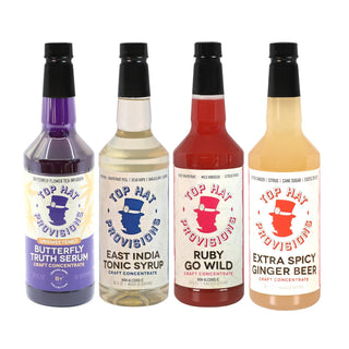 Top Hat Sober Curious Mixology Combo Kit - Mocktail Mixer Gift Set - Extra Spicy Ginger Beer Syrup by Top Hat Provisions – 32 Fl Oz (Pack of 4)