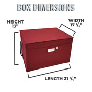 612 Vermont Ornament Storage Box, Holds 60 Ornaments of 4 Inches, Burgundy