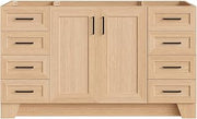 ARIEL Taylor 60-inch Bathroom Vanity Base Cabinet,Solid Wood, Soft Closing Doors, Dovetail Drawers, Natural Oak