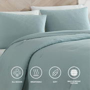 True Comfort Waffle Comforter Set by 1888 Mills – Full, Polyester, Aqua, Pack of 3, Model CS17839FLWFAEC