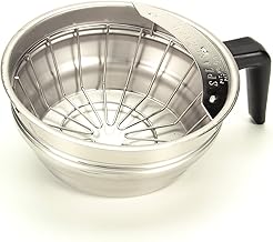 Bunn 20216.0000 Funnel Assembly with Stainless Steel-Black Handle, Silver