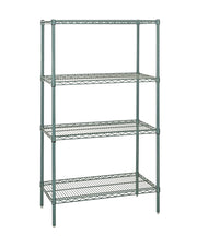 Quantum Food Service Wire 4 Shelf Starter KIT PROFORM 63in by QUANTUM STORAGE SYSTEMS – 63H x 48W x 36D, Carbon Steel, Green Epoxy, Model WR63-3648P